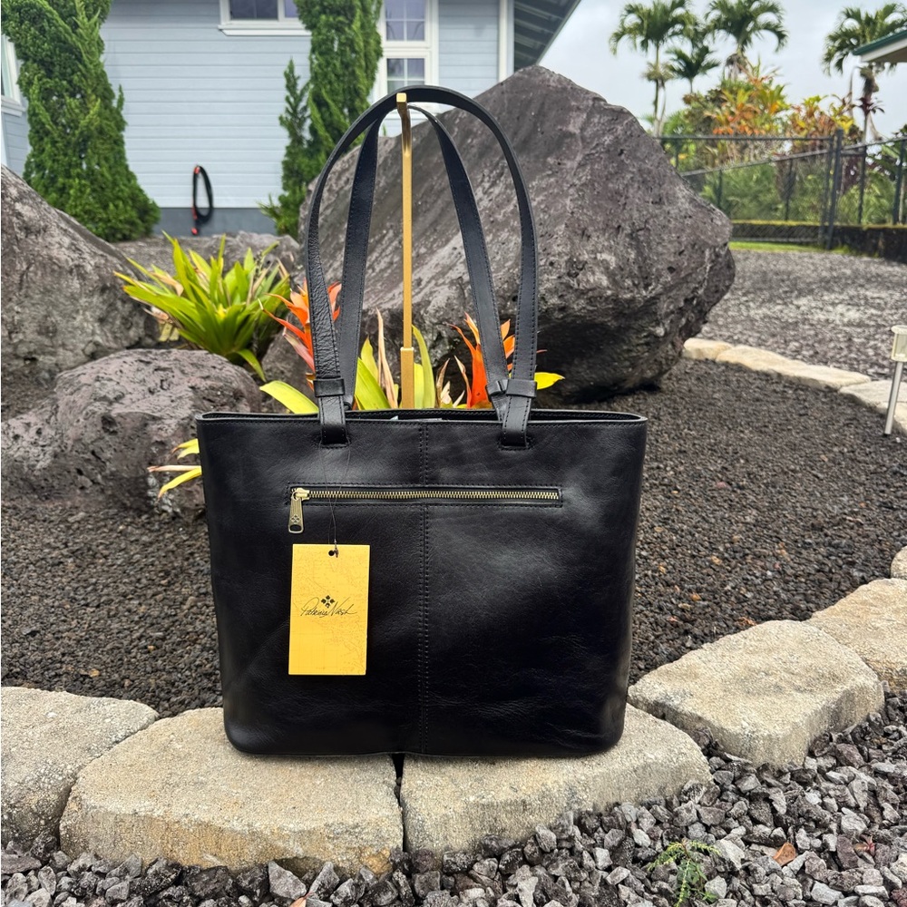 Patricia Nash NWT $249 British Veg Tan Colorblock Leather Tote - Picture 5 of 11